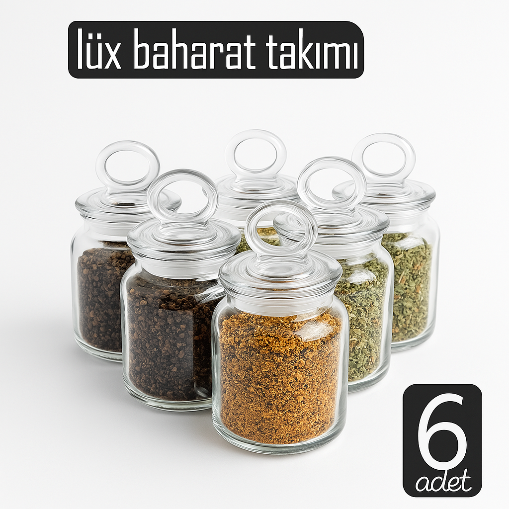 6 Adet Vakumlu Lüx Baharat Takımı