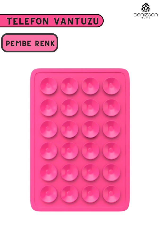 Ahtapot Vantuzlu Telefon Tutucu Pembe